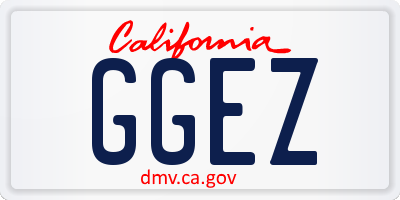 CA license plate GGEZ