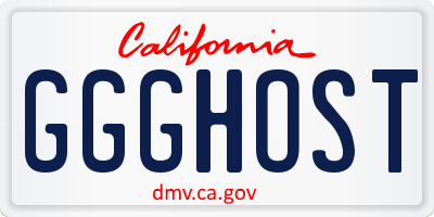 CA license plate GGGHOST