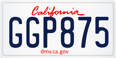 CA license plate GGP875