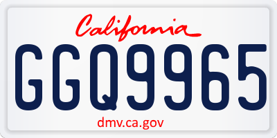 CA license plate GGQ9965