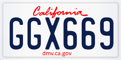 CA license plate GGX669