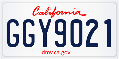 CA license plate GGY9021