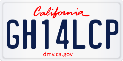 CA license plate GH14LCP