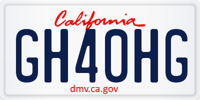 CA license plate GH40HG