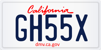 CA license plate GH55X