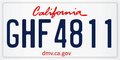 CA license plate GHF4811