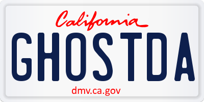 CA license plate GHOSTDA