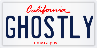 CA license plate GHOSTLY