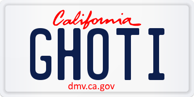 CA license plate GHOTI