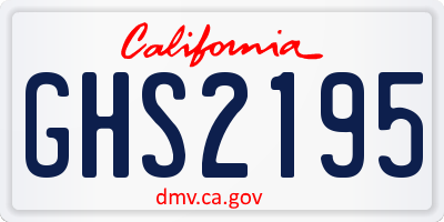 CA license plate GHS2195