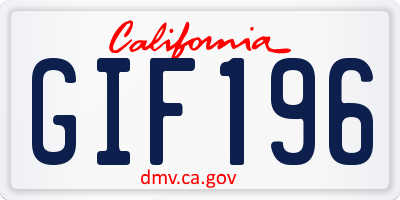 CA license plate GIF196