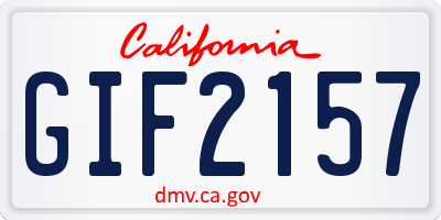 CA license plate GIF2157