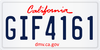 CA license plate GIF4161