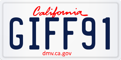 CA license plate GIFF91