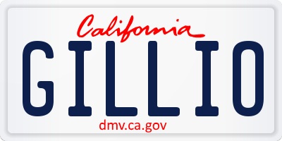 CA license plate GILLIO