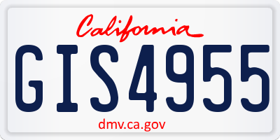 CA license plate GIS4955