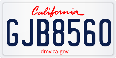 CA license plate GJB8560