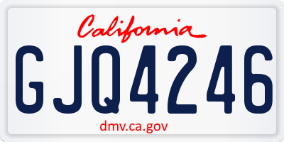 CA license plate GJQ4246