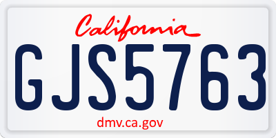 CA license plate GJS5763