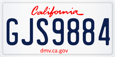 CA license plate GJS9884