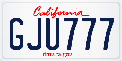 CA license plate GJU777