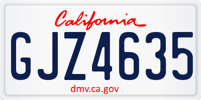 CA license plate GJZ4635