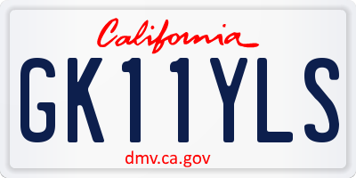 CA license plate GK11YLS