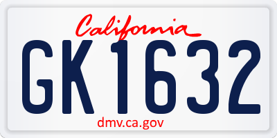 CA license plate GK1632