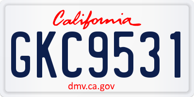 CA license plate GKC9531