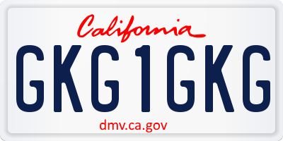 CA license plate GKG1GKG