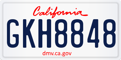 CA license plate GKH8848