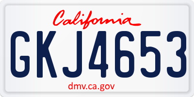 CA license plate GKJ4653