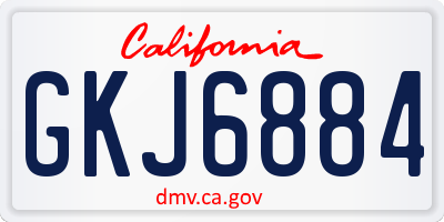 CA license plate GKJ6884