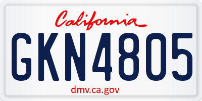 CA license plate GKN4805