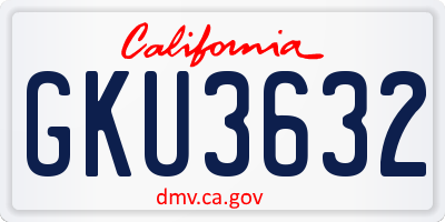 CA license plate GKU3632