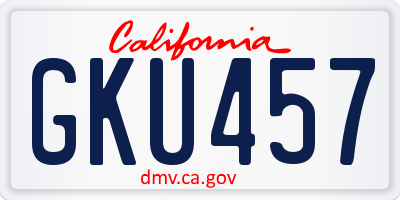 CA license plate GKU457