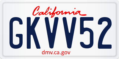 CA license plate GKVV52