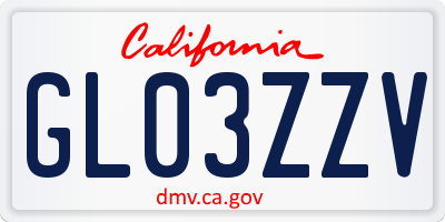 CA license plate GL03ZZV