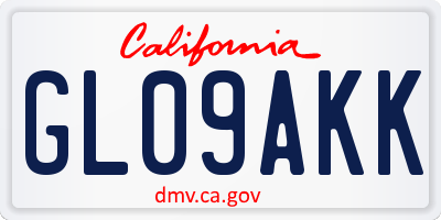 CA license plate GL09AKK