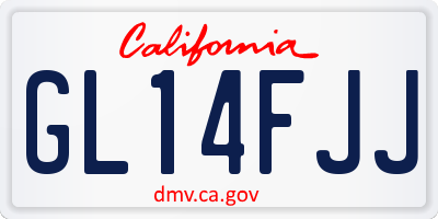 CA license plate GL14FJJ