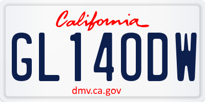 CA license plate GL14ODW