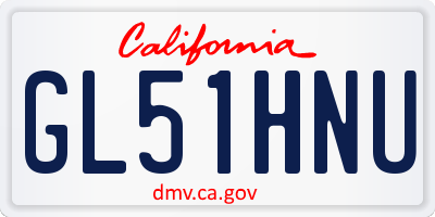 CA license plate GL51HNU