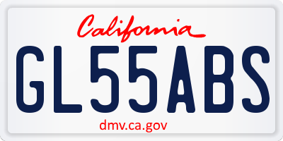 CA license plate GL55ABS