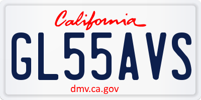 CA license plate GL55AVS