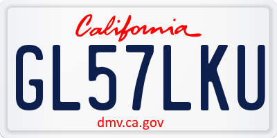 CA license plate GL57LKU