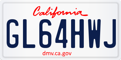 CA license plate GL64HWJ