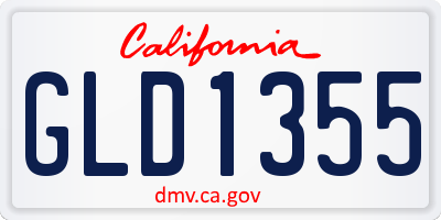 CA license plate GLD1355