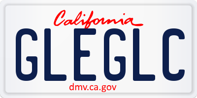 CA license plate GLEGLC