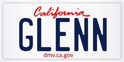 CA license plate GLENN