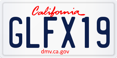 CA license plate GLFX19